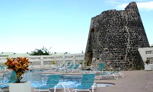 Pool with Historic Sugar Mill Foundation